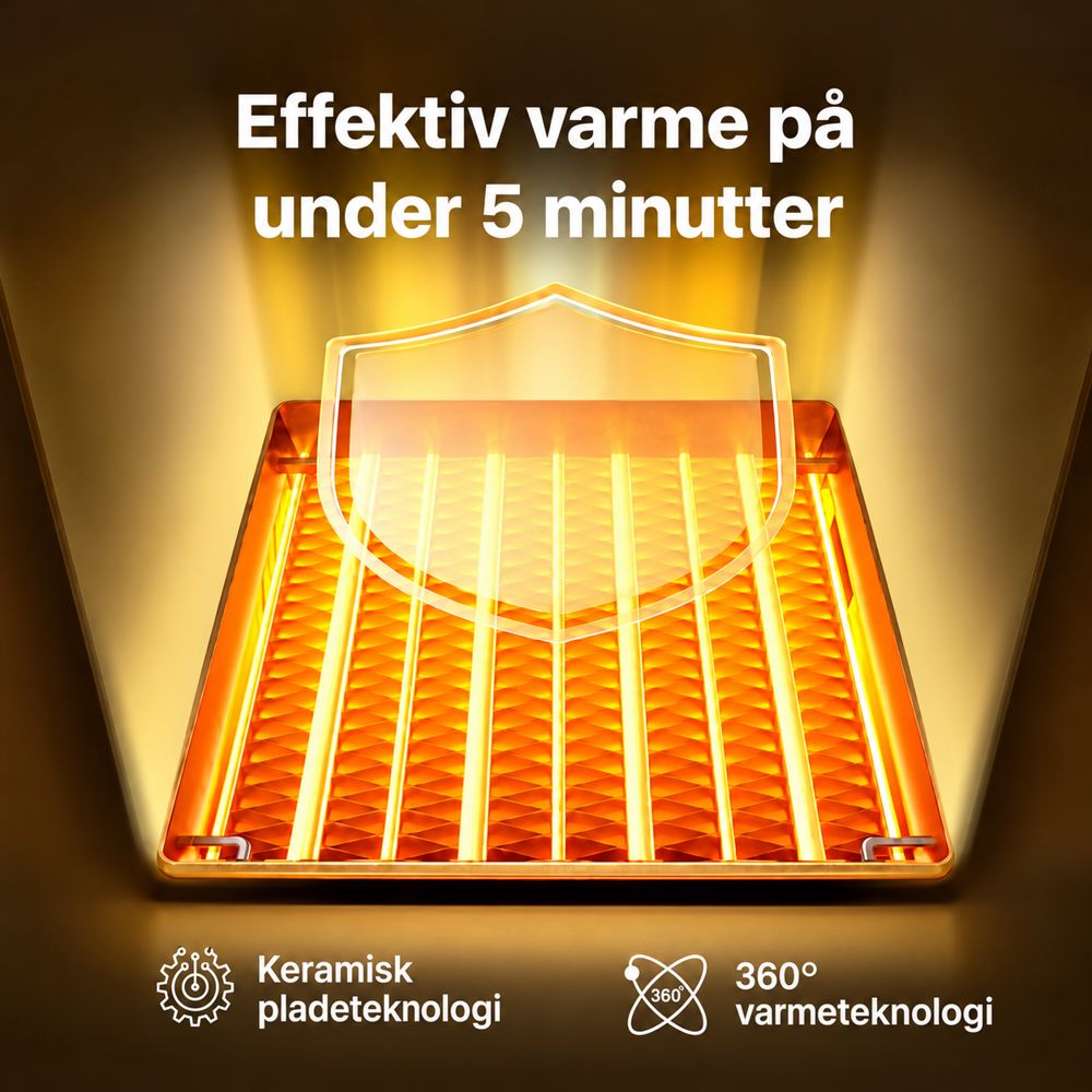RapidHeat effektiv varme på under 5 minutter